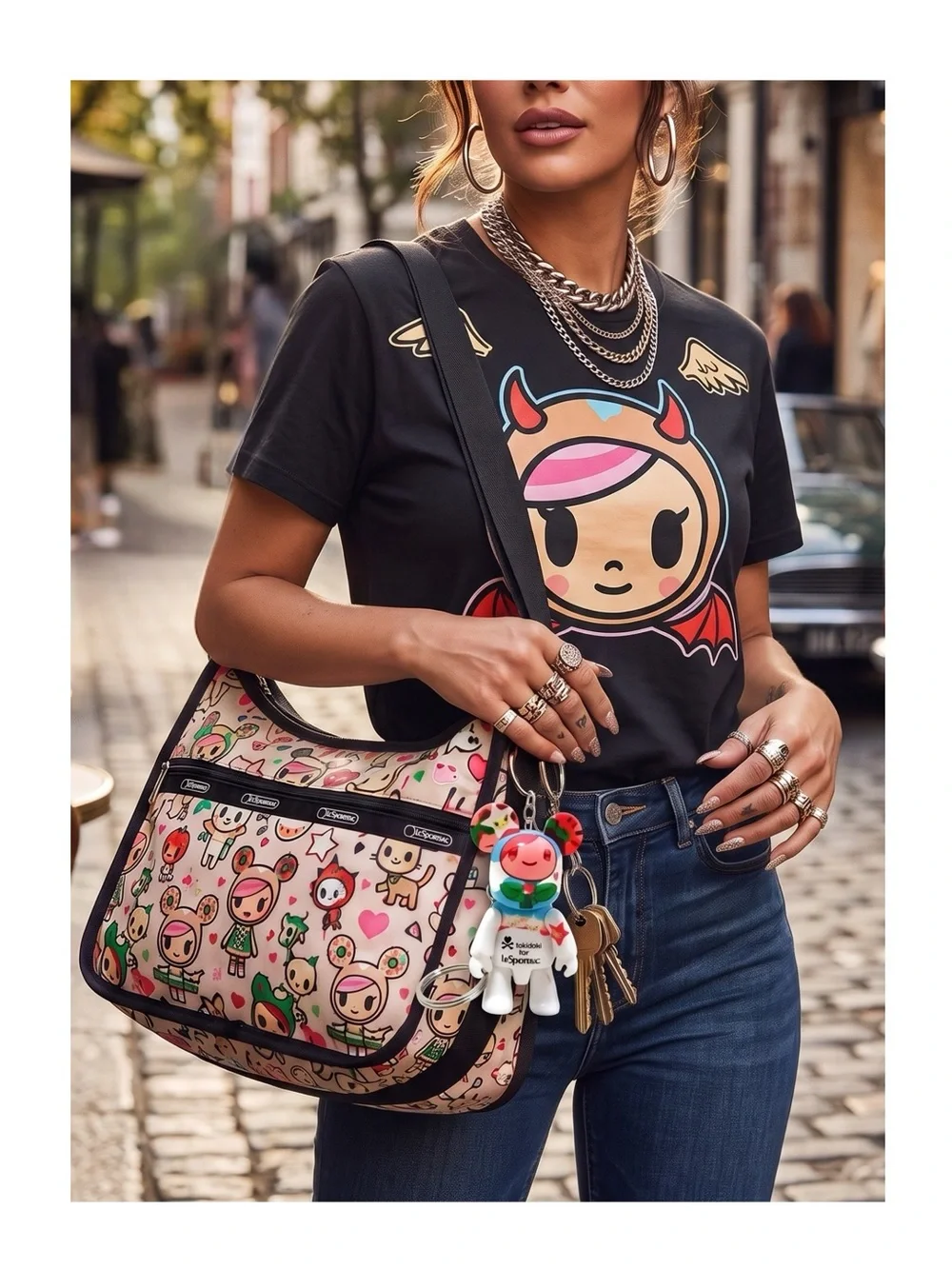 Deadstock: new Tokidoki x LeSportSac 𖠌 Ltd Ed Qee Bear Key Chain Bag Charm 𖠌